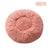 Plush round padded dog and cat bed in Leather Pink