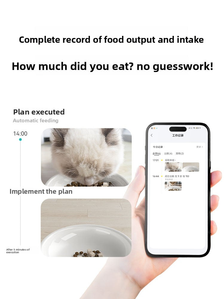 Smart Automatic Pet Feeder with Camera, Water Dispenser and Wi-Fi App Control
