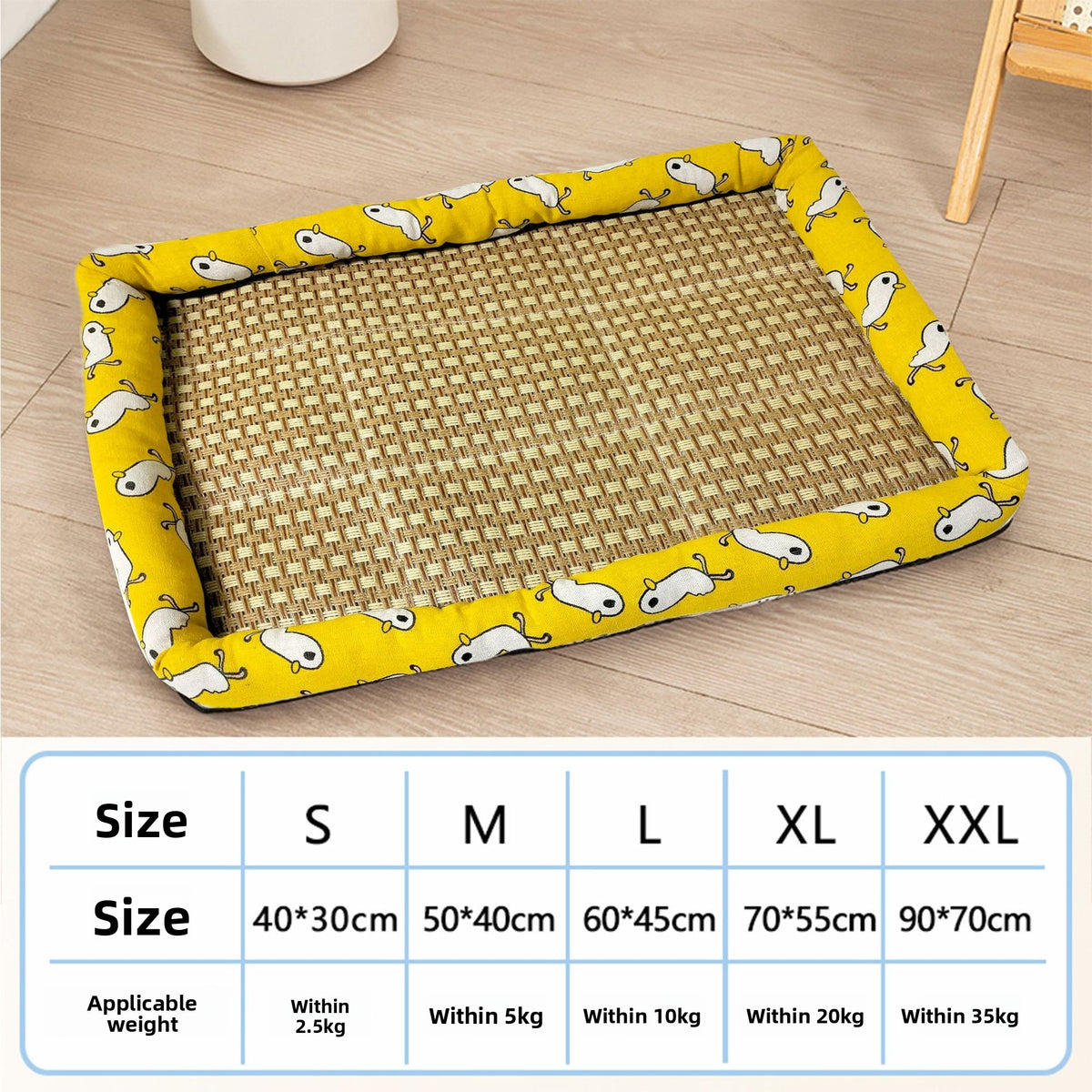 Rattan cooling mat with cute pattern for cats and small dogs, photo 43