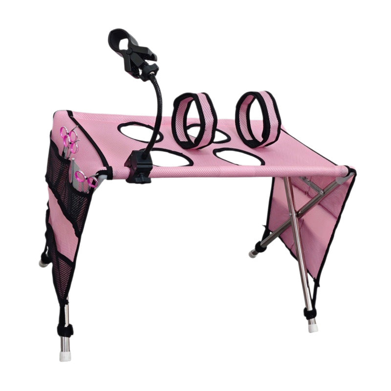 Foldable Stainless Steel Pet Grooming Table with Storage Bag