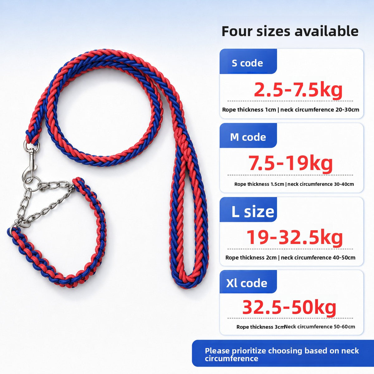 Braided nylon rope dog lead, available from Pet Royale UK