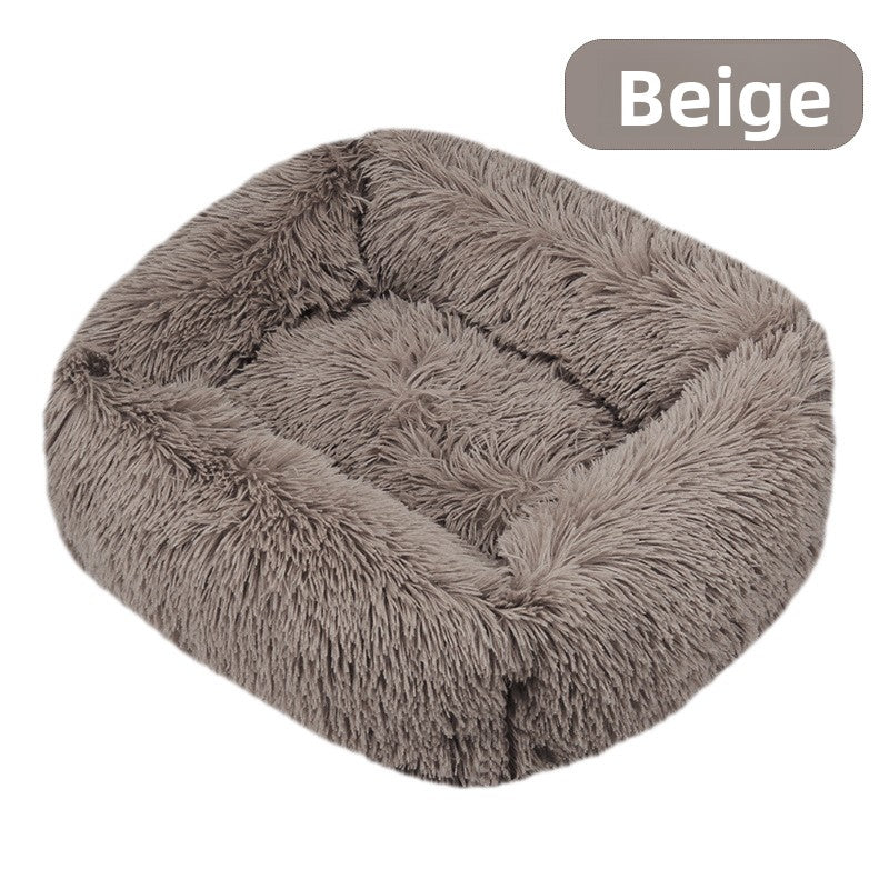 Square long plush pet bed, photo 19 of 65