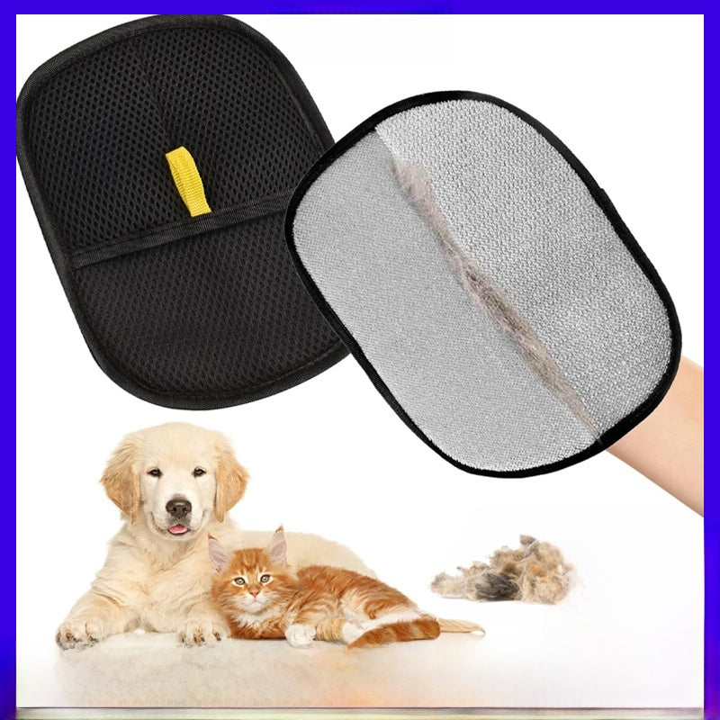 Electrostatic pet hair removal glove lifting dog fur