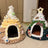 Christmas tree knitted cat nest with soft cushion inside, main product photo