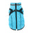 Fleece lined waterproof dog coat with reflective straps in Navy Blue, front view