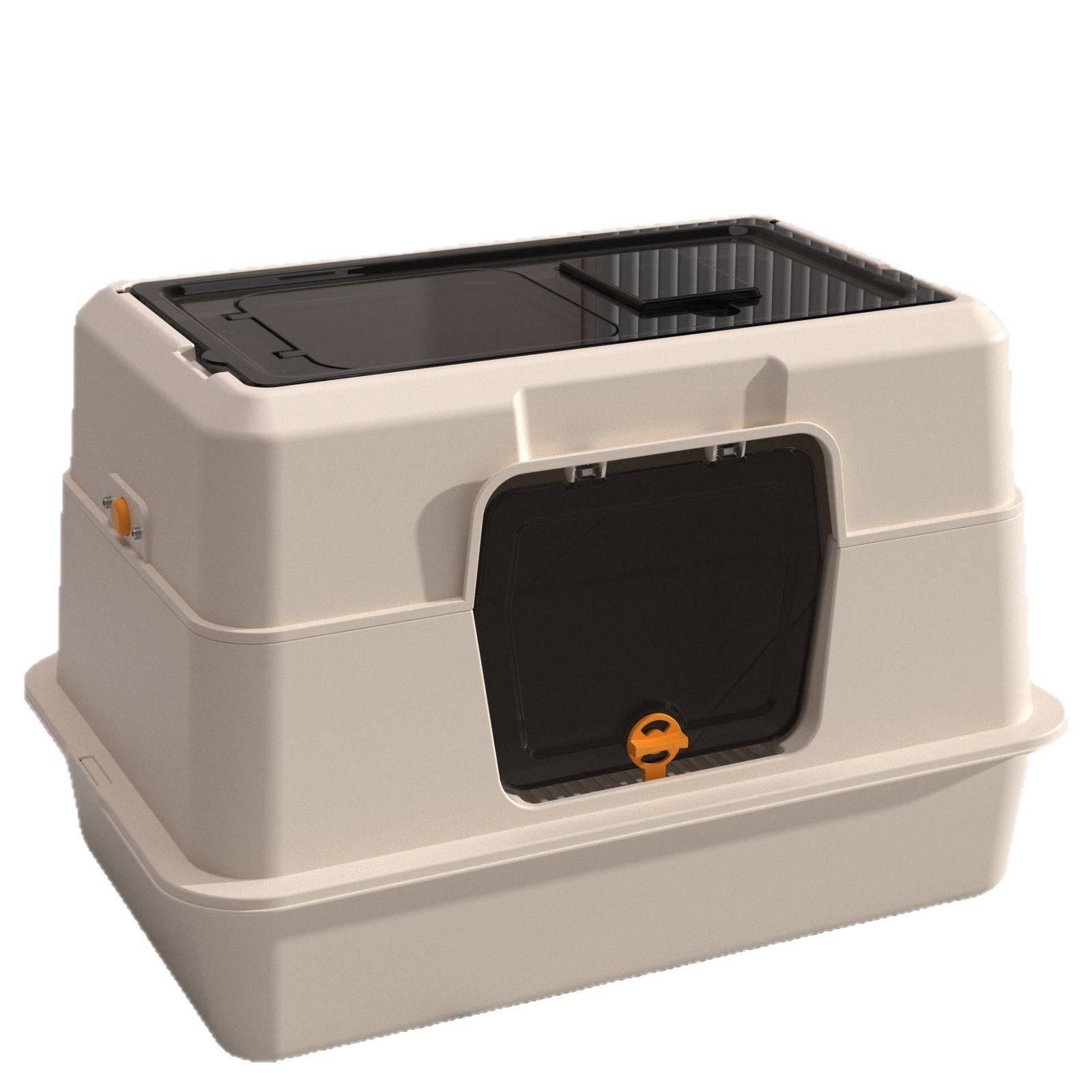 Fully Enclosed Stainless Steel Cat Litter Box, 50cm Wide