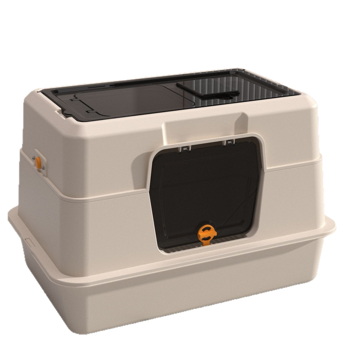 Fully Enclosed Stainless Steel Cat Litter Box, 50cm Wide