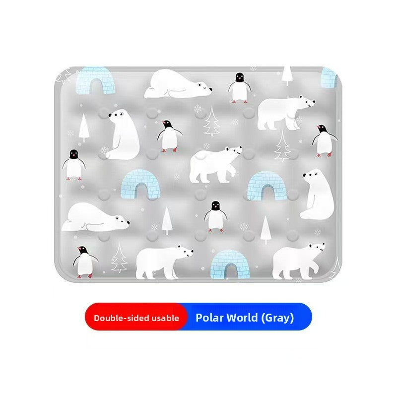 Cool-touch pet cooling mat with ice bear print, product image 19