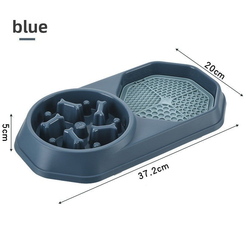 Bone shaped slow feeder double bowl for cats and dogs - view 6