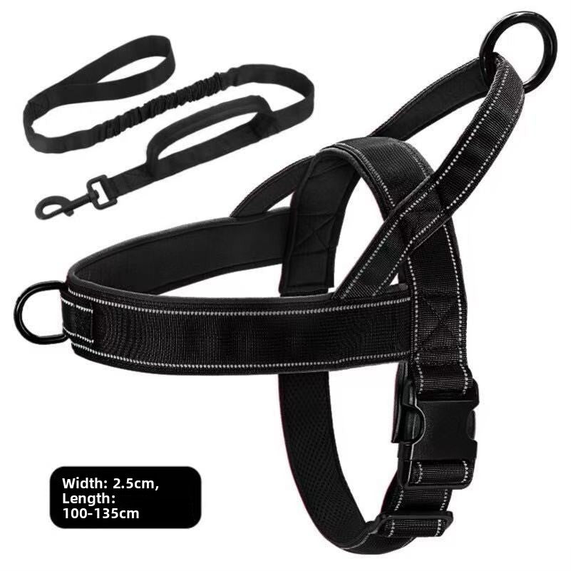 Reflective tactical nylon dog harness, main product photo