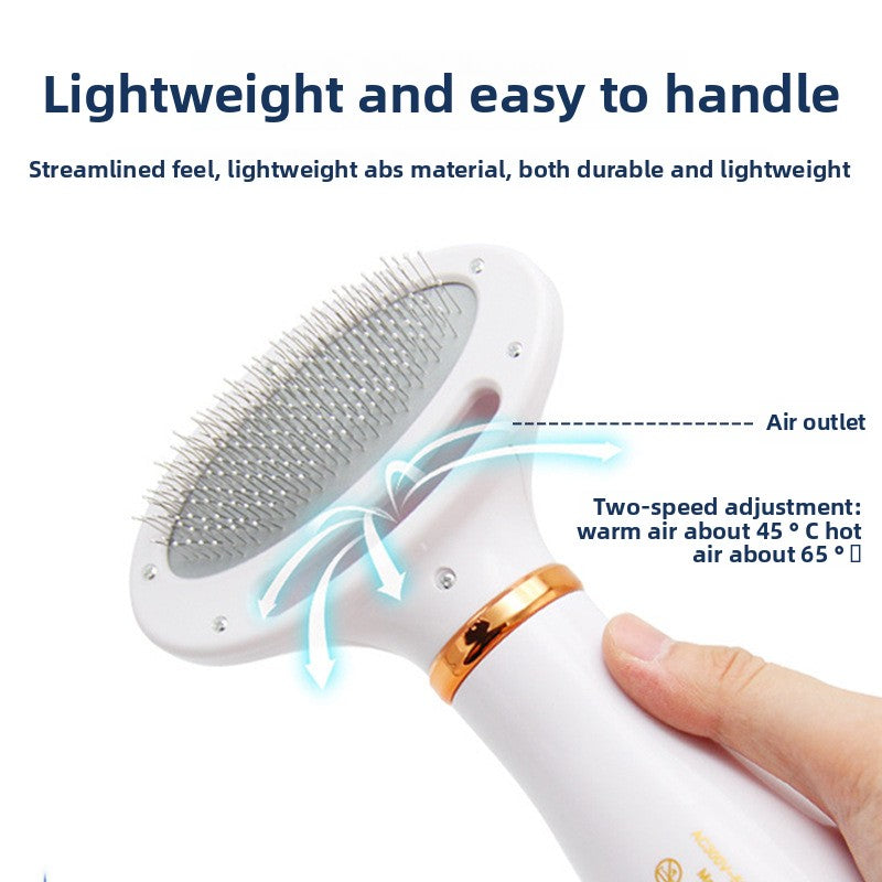 2-in-1 Pet Hair Dryer Brush, Two-Speed Blow Dry Massage Comb