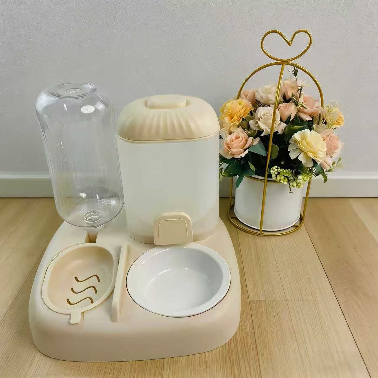 Cat Face Dual Pet Bowl, Stainless Steel or Ceramic