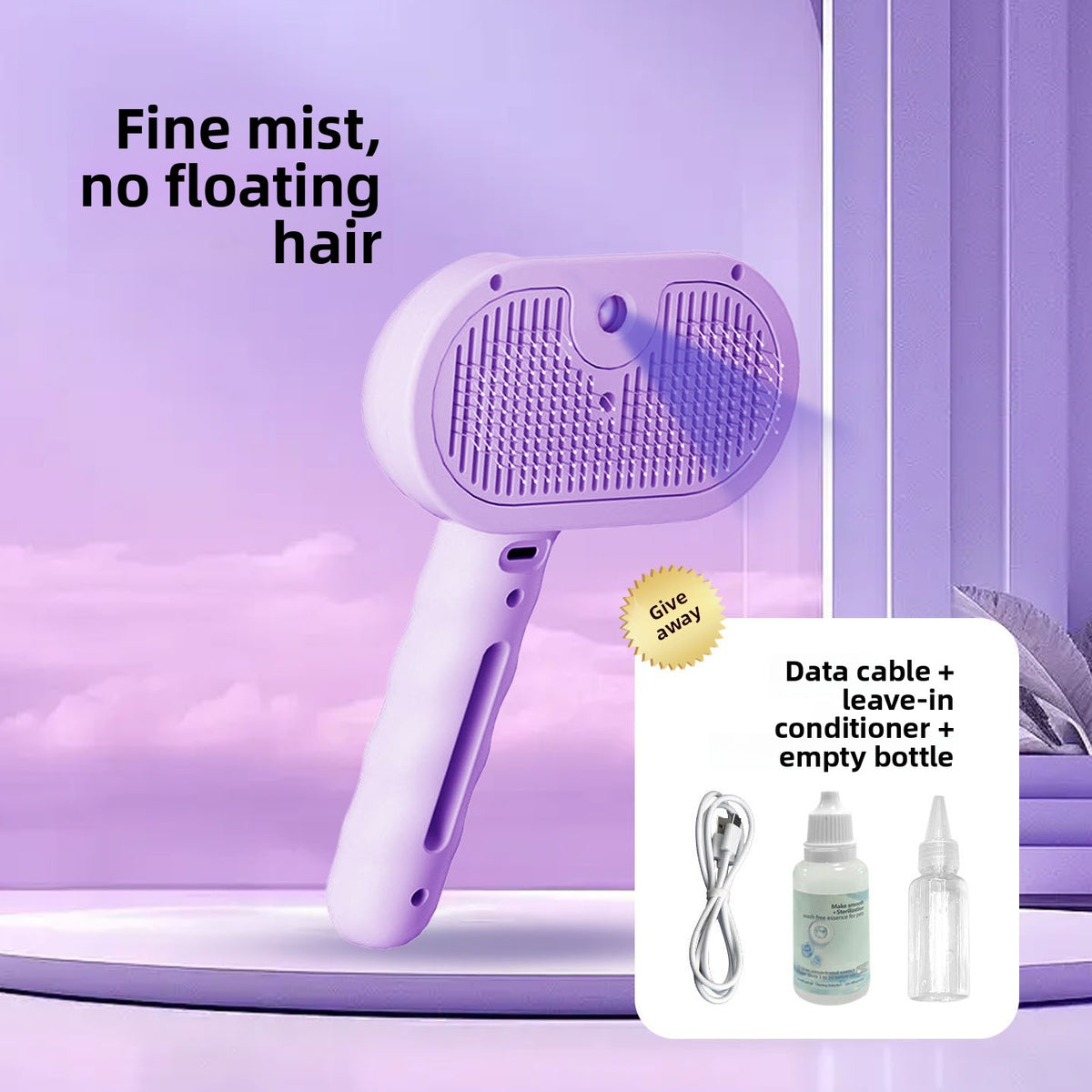 Pet Spray Grooming Comb with Detangler for Dogs and Cats