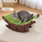 Felt rocking cat bed with built-in scratching board, product image 1