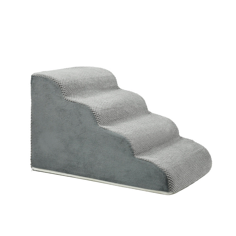 Grey foam pet stairs with removable washable cover, photo 4