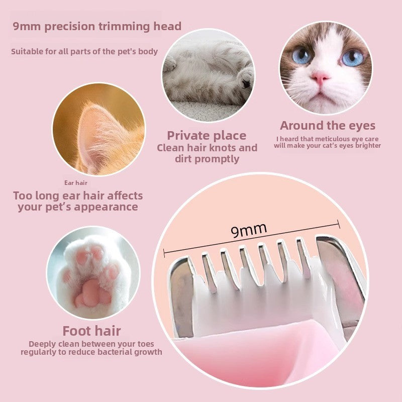 Mini Paw Hair Trimmer with LED Light, Battery or USB Rechargeable