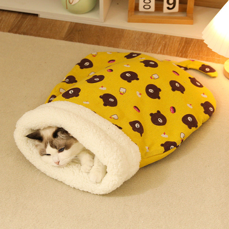 Plush enclosed tunnel cat bed with soft lambswool lining, product image 8