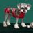 Knitted preppy V-neck pet jumper vest in Red Christmas, material detail