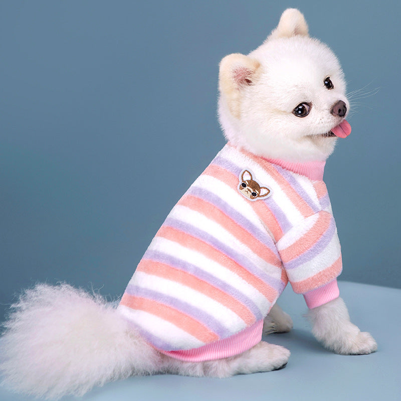 Fleece lined striped dog jumper, available in 9 colours, sizes Small to 2XL, image 38