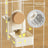 Hanging gravity pet feeder and water dispenser for cages in two tone colours, view 3