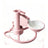 Gravity pet water dispenser bowl with anti-tip base in Raised Ceramic Bowl, Pink