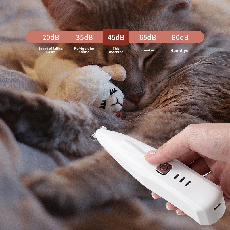 Wide Blade Paw Trimmer with LED Light, Quiet Rechargeable Shaver