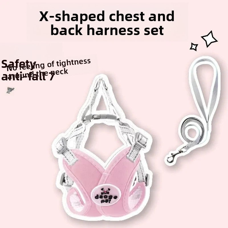 Reflective vest harness with lead option, 4 sizes available