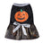 Coral fleece four-leg dog jumpsuit with holiday print, showing size and shape