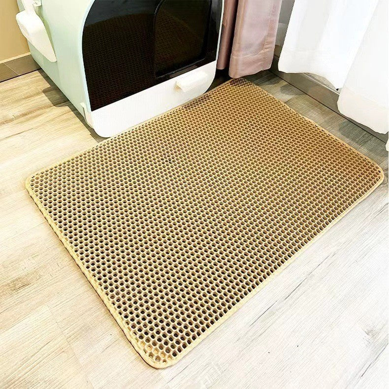 Waterproof Honeycomb EVA Litter Mat for Cats, Anti-Slip Base