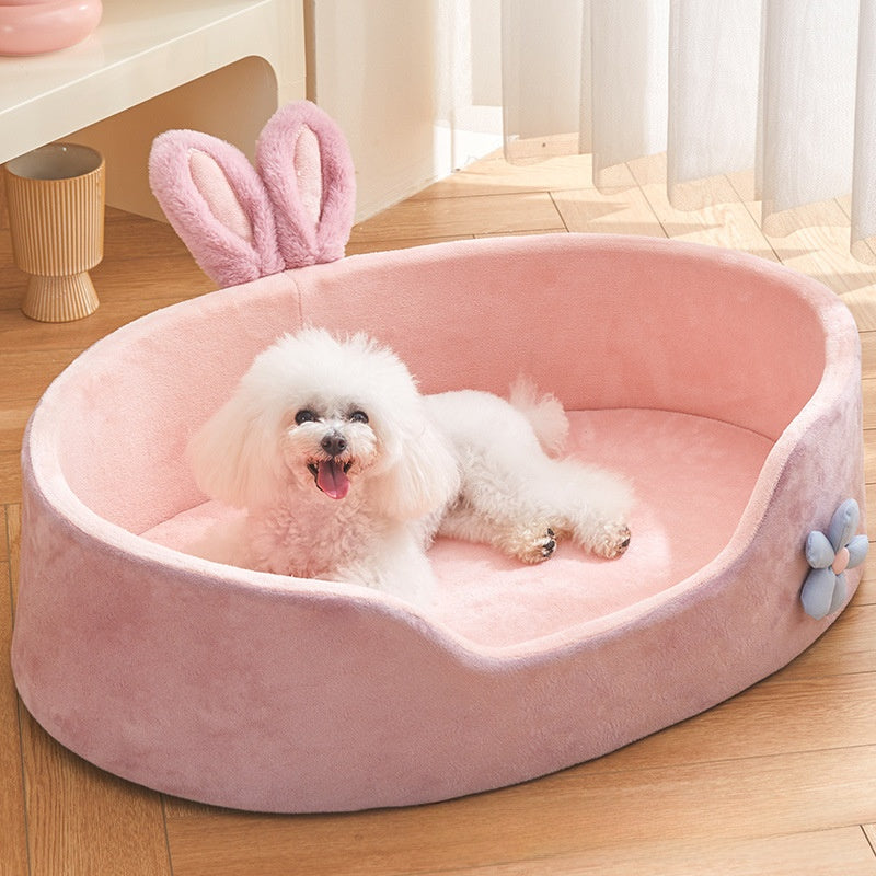 Sponge Kennel Sofa Bed with Blanket Option, Washable Lounger