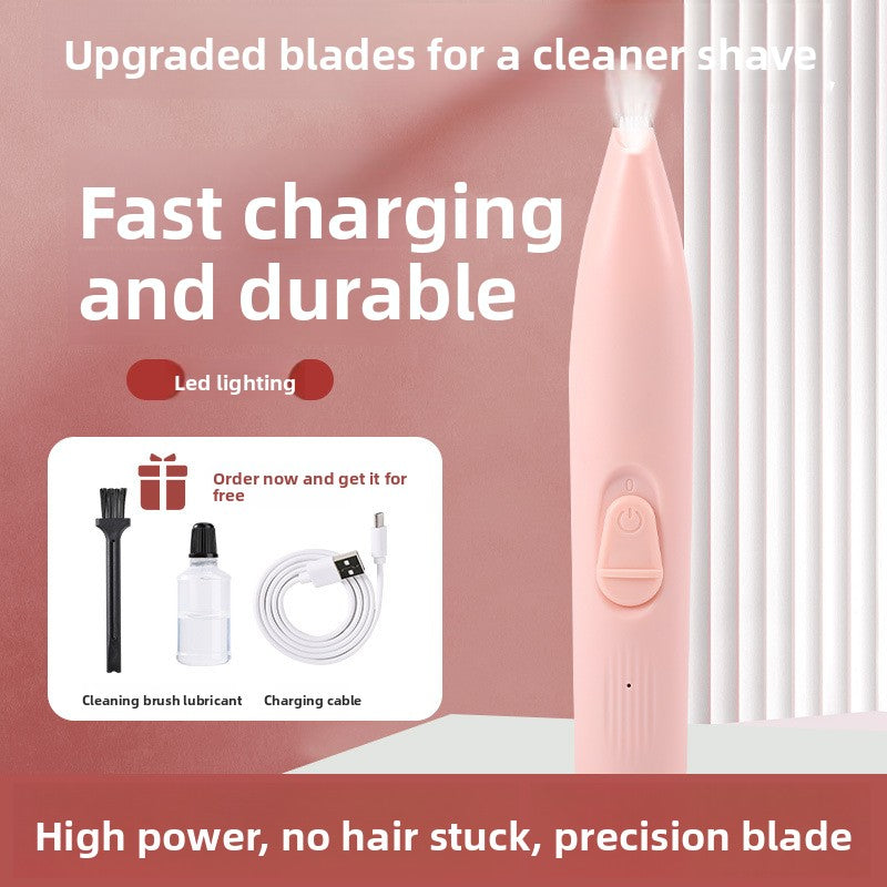 Cordless LED Pet Hair Trimmer with Ceramic Blade, Low Noise