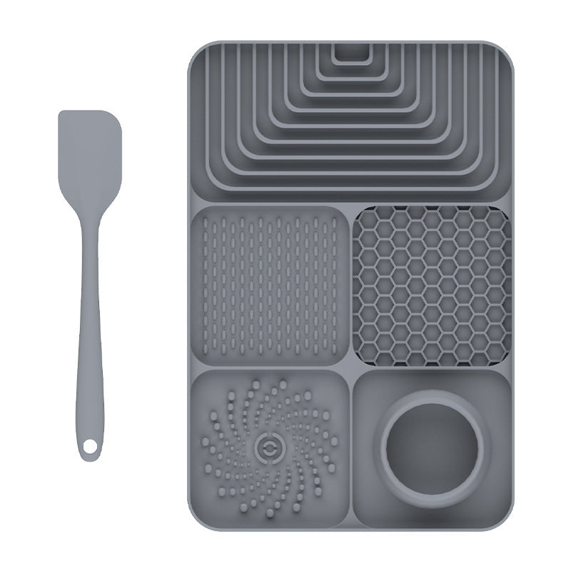 Silicone Pet Lick Mat Slow Feeder Tray with Suction Cup Non-Slip Base for Cats and Dogs