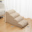 Washable anti-slip foam pet stairs in khaki fabric