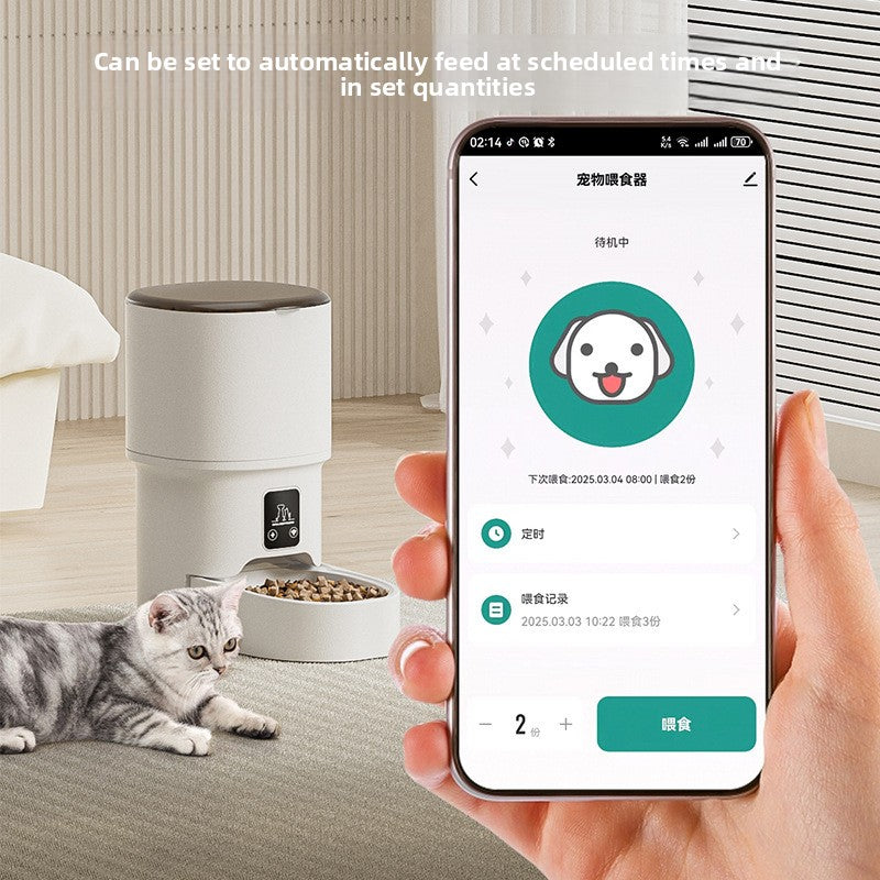 Smart Wi-Fi Automatic Pet Feeder with 4L Capacity, Timer, App Control and Optional Camera