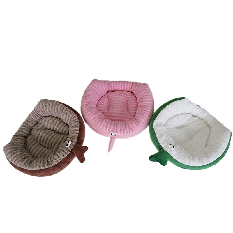 Round cartoon animal pet bed with chick face, product image 4