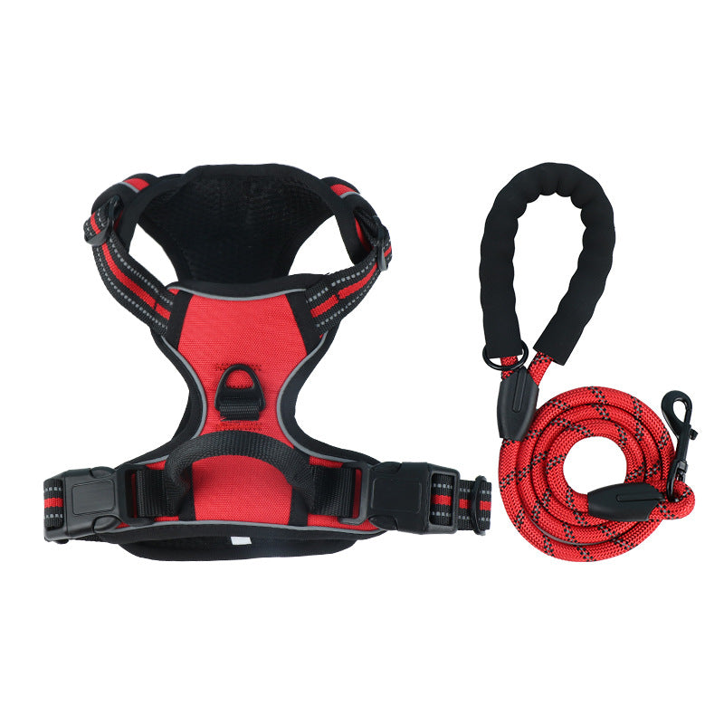 Reflective burst-resistant dog harness, ideal for everyday use