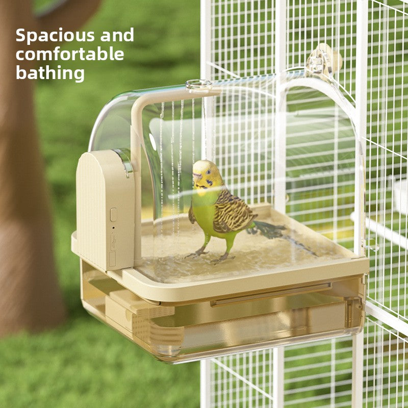 Cage-Mounted Bird Bath Basin with Optional Sensor Version
