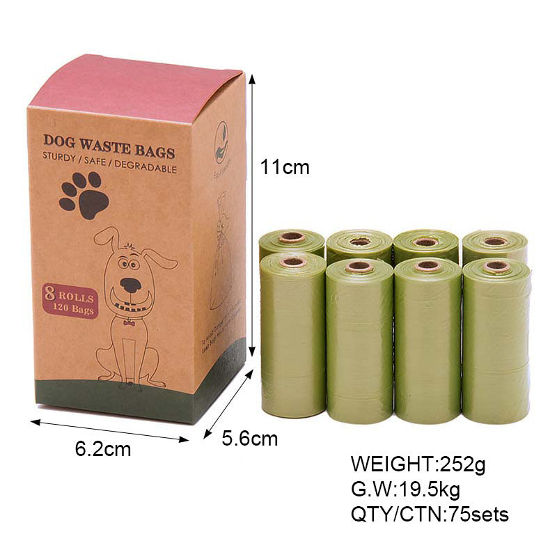 Degradable Pet Waste Bags in Rolls, Plain or Printed
