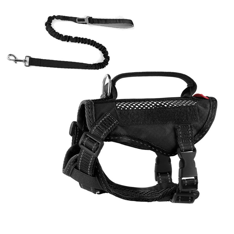 Black escape resistant cat harness with elastic lead, view 15