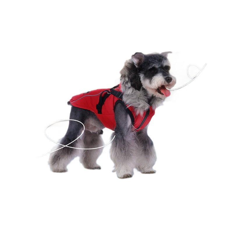 Padded dog coat with faux fur collar, available in 4 colours, image 5