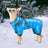 Fleece lined four-leg padded dog coat in Pink, side view