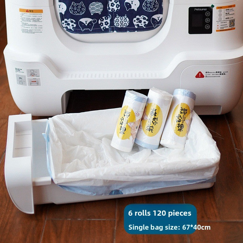 Drawstring Bags for Automatic Cat Litter Boxes, Thick Rolls