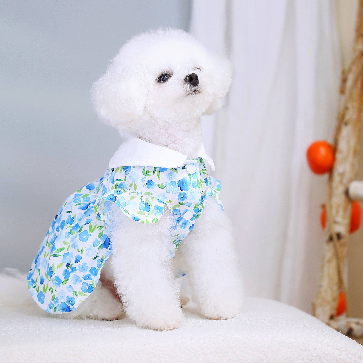 Floral garden print dress for small pets for dogs and cats, image 3