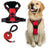 Burst proof dog harness shown in bright colours with round rope lead