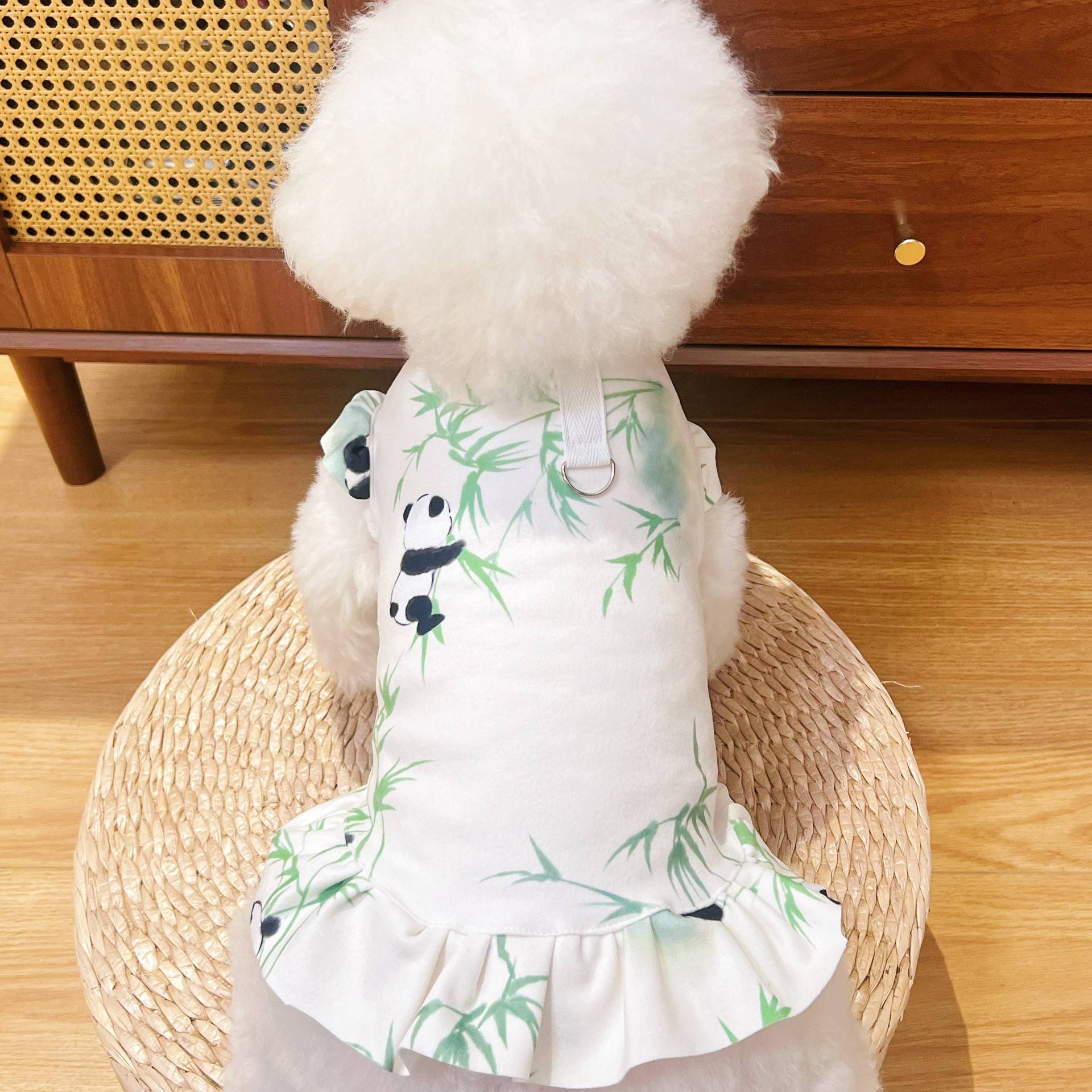 Soft polyester dog vest for autumn and winter in Pink, front view
