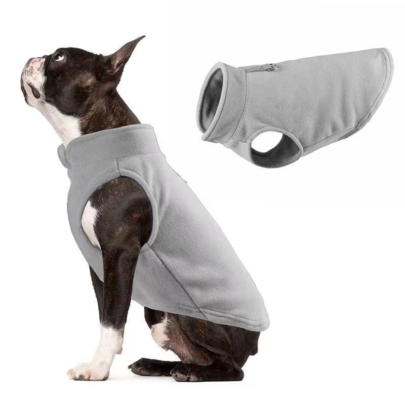 Warm fleece dog vest, available from Pet Royale UK