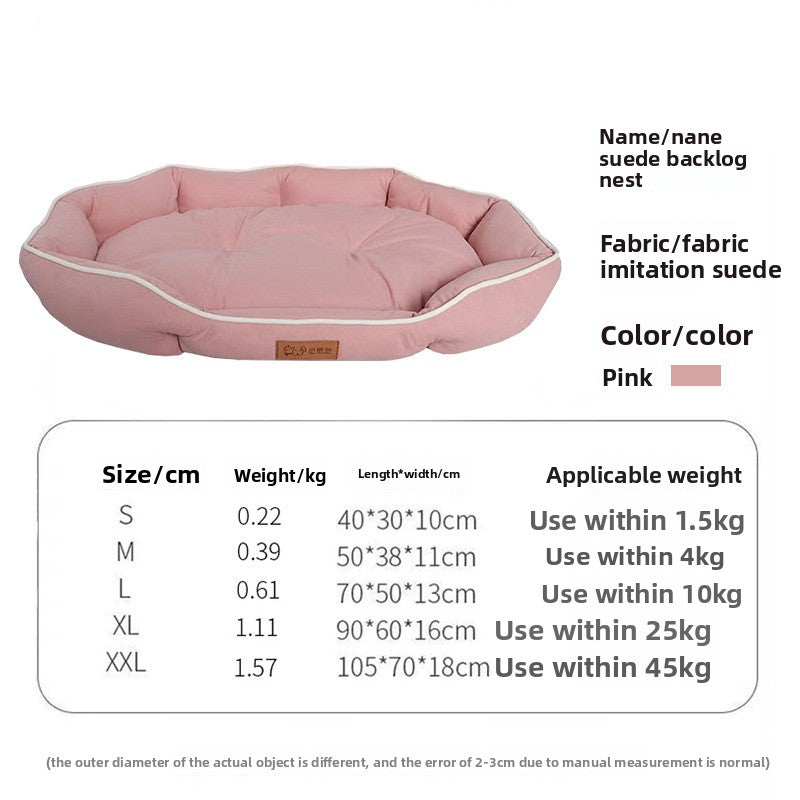 Soft suede oval pet bed with non-slip base, photo 14 of 25