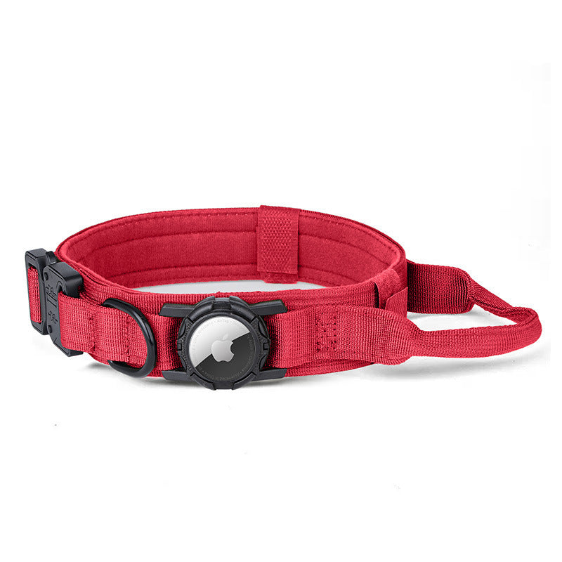 Wide nylon dog collar with AirTag holder pocket, tag not included, product image 12