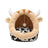 Semi-enclosed washable cat bed with cute animal print design, photo 26