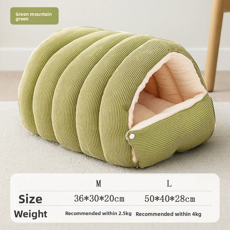 Warm enclosed pet nest and sleeping bag bed, photo 6 of 17